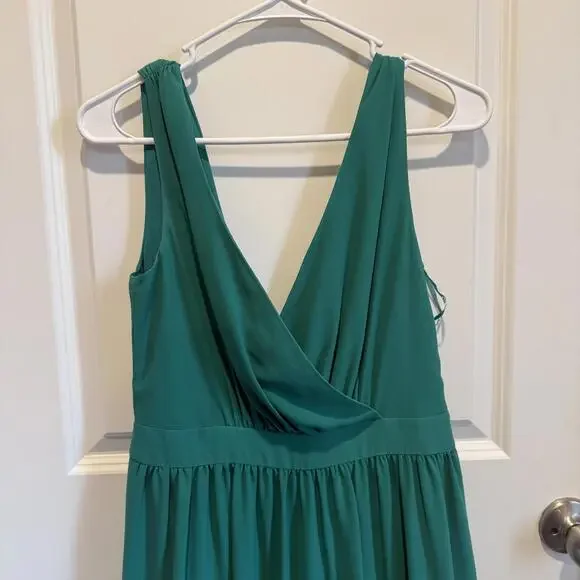 * Badgley Mischka Emerald Green Sleeveless Maxi Dress Size 6 - Picture 2 of 5